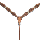 Bar H Equine Western Horse Floral Rawhide Genuine American Leather Tack Set