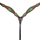 BAR H EQUINE Western Leather Horse Premium Headstall & Breast Collar Set