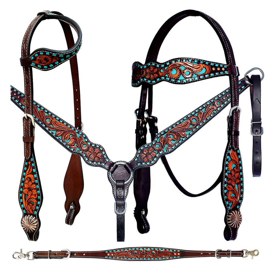 Bar H Equine Genuine Western American Leather Horse Headstall