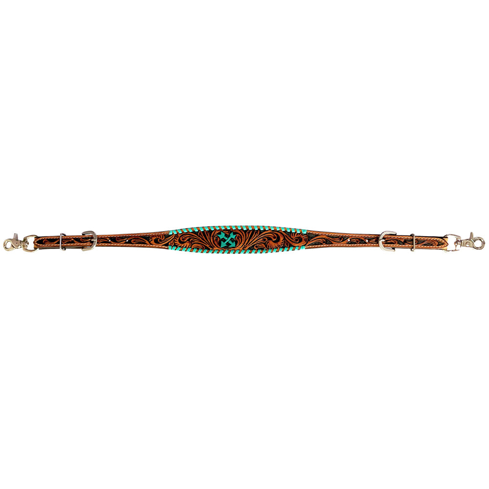 Bar H Equine American Leather Horse Saddle Tack One Ear Headstall | Breast Collar Browband Wither Strap Set BER258