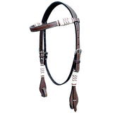 Bar H Equine American Leather Horse Saddle Tack One Ear Headstall | Breast Collar | Browband Headstall | Spur Straps | Wither Strap | Tack Set BER271