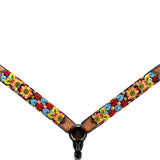 Bar H Equine Western Horse Floral Embroidery Design Genuine American Leather Tack Set