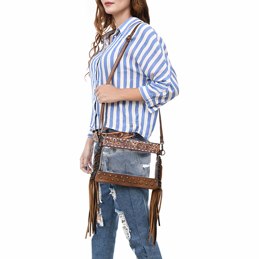 American Darling Clear Bag Full Grain Genuine Leather Western Women Handbag Purse | for Cute Travel