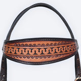 COMFYTACK Western Horse Headstall Breast Collar Set American Leather Tan