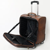 Hand Tooled Saddle Blanket Genuine Leather women Trolley bag