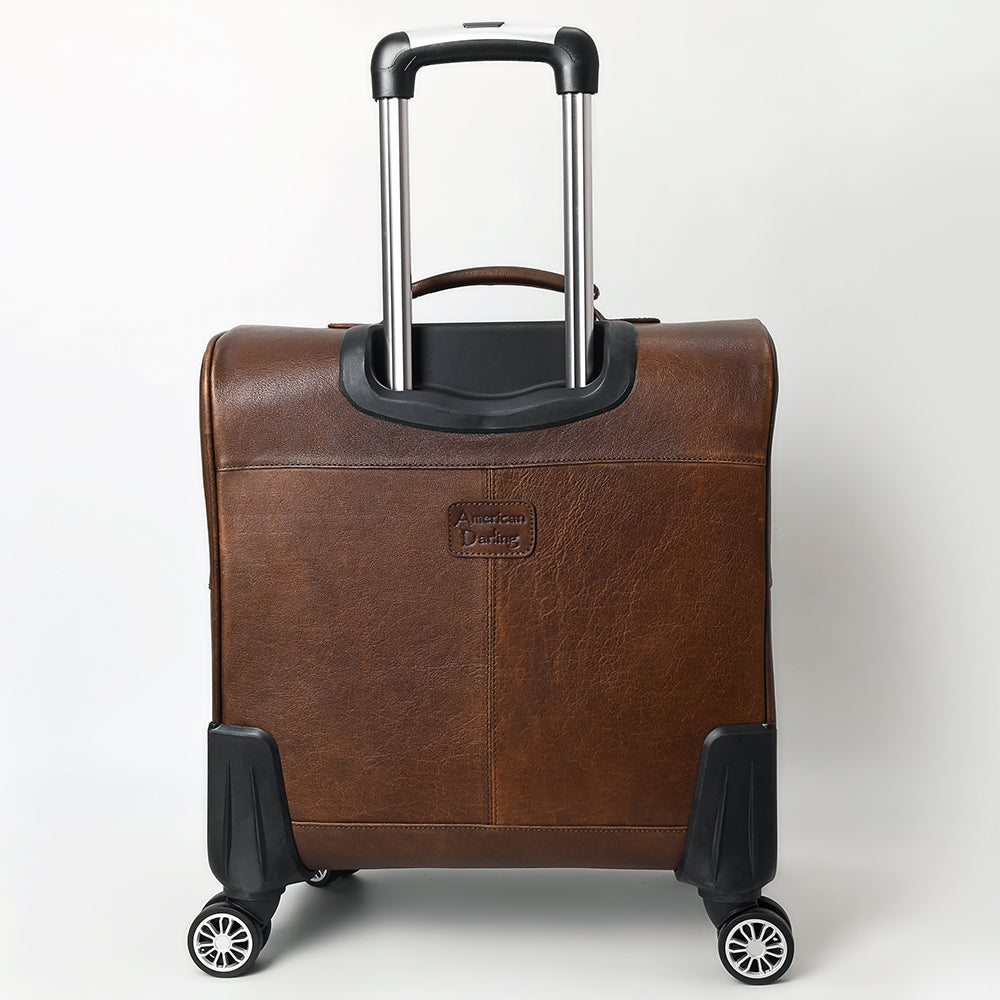 American Darling Travel Case Hand Tooled Crocodile embossed Genuine Leather women Trolley bag