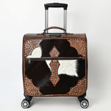Hand Tooled Hair-On Genuine Leather women Trolley bag