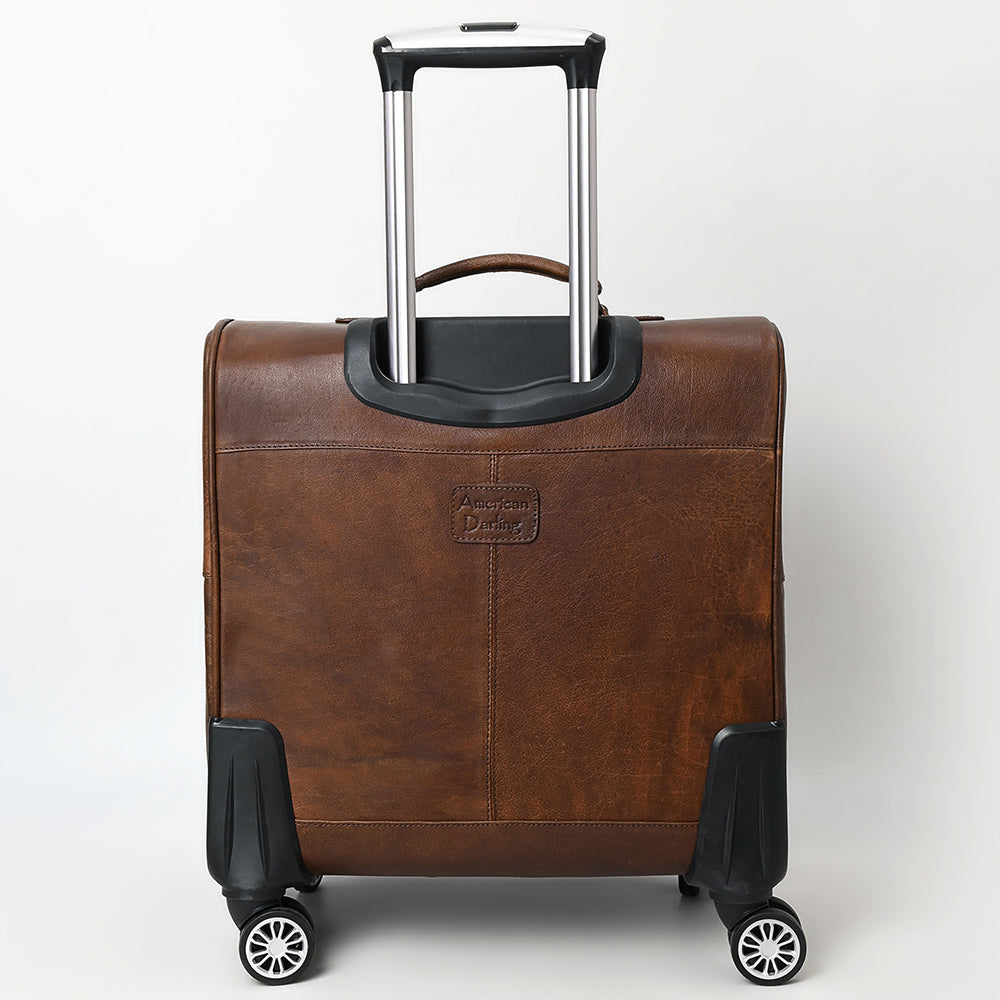 Hand Tooled Hair-On Genuine Leather women Trolley bag