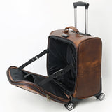 Hand Tooled Hair-On Genuine Leather women Trolley bag