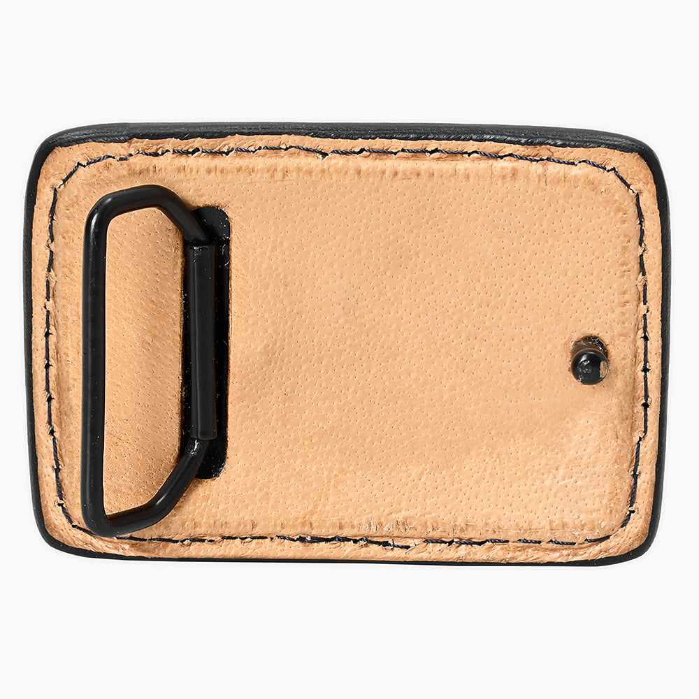 AMERICAN DARLING Floral Hand Carved Painted Belt Buckle Genuine Leather Covered Stylish