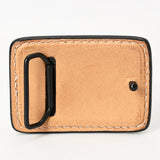 AMERICAN DARLING Floral Hand Carved Painted Belt Buckle Genuine Leather Covered Stylish