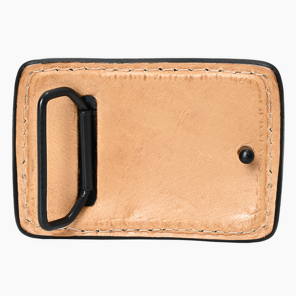 AMERICAN DARLING Floral Hand Carved Painted Belt Buckle Genuine Leather Covered Stylish