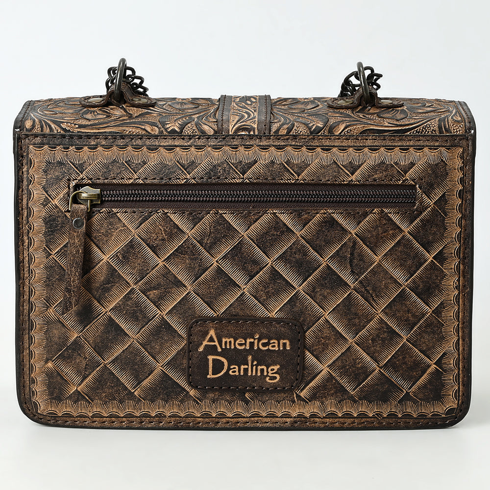 American Darling Small Crossbody Beautifully Hand Tooled Genuine Leather women bag western handbag purse