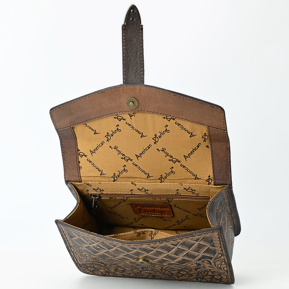 American Darling Small Crossbody Beautifully Hand Tooled Genuine Leather women bag western handbag purse