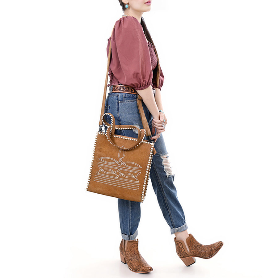 American Darling Tote Hand Tooled Genuine Suede Leather Women Bag Western Handbag Purse| Bag| Travel