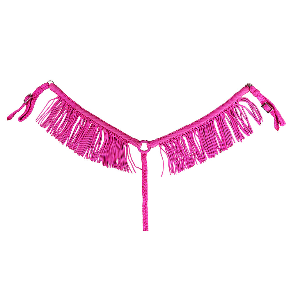 Horse Breast Collar Flat Braided Paracord With Fringes By Hilason