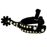 HILASON Cowboy Brown Youth Spur With Silver Dots 3/4" Band, 1-1/2" Shank