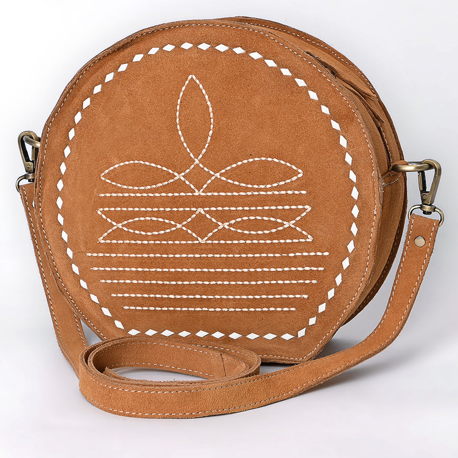 American Darling Boot Stitched Genuine Suede Western Leather Canteen Bag - Uhorse