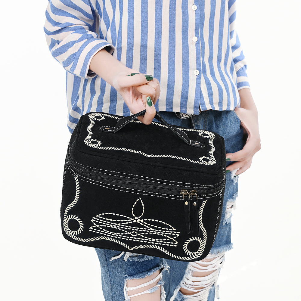 American Darling Jewelry Case Genuine Western Suede Leather Women's Bag | Organizer for Women Travel