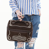 American Darling Jewelry Case Genuine Western Suede Leather Women's Bag | Organizer for Women Travel