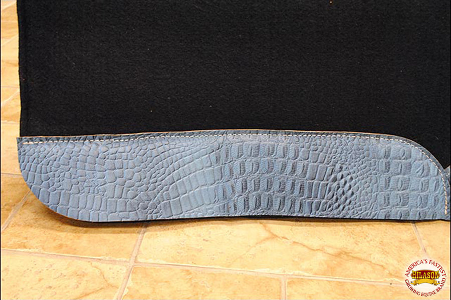 HILASON Western Wool Felt Horse Saddle Pad W/ Distressed Wear Leather | for Horses