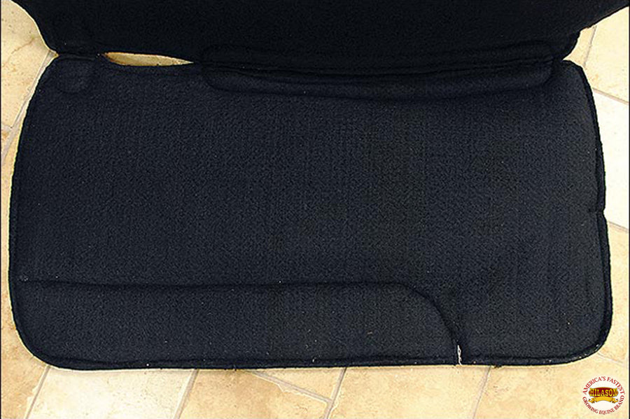 HILASON Western Wool Felt Horse Saddle Pad W/ Distressed Wear Leather | for Horses