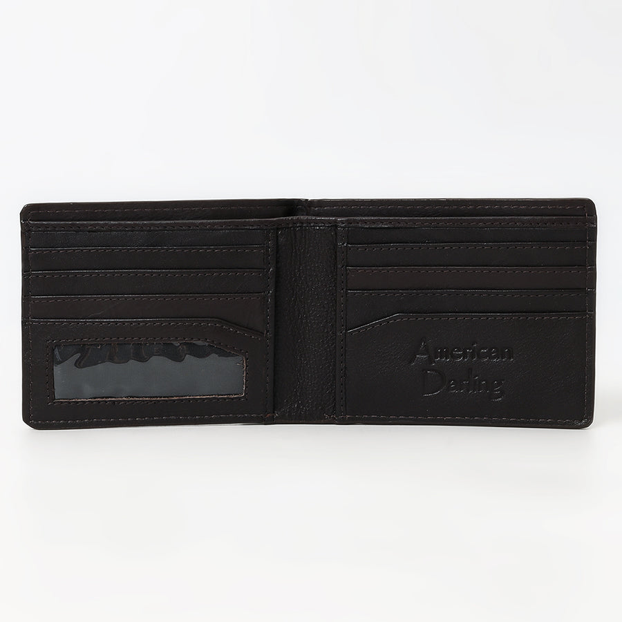 American Darling Wallet Western Genuine Leather Handcrafted Suede Pocket Bifold Wallet with Boot Stitched Design