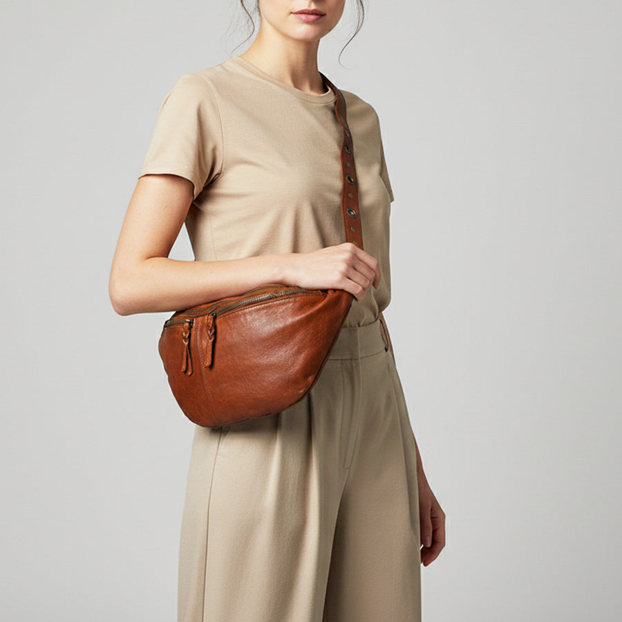 Spaghetti Western Fanny Pack Genuine Leather Women Bag Handbag Purse