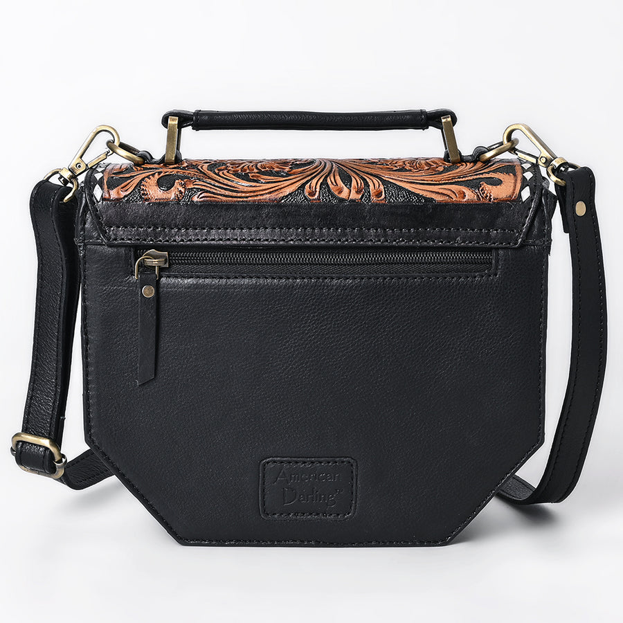 American Darling Hand Tooled Floral Carved Quilted Cross body Bag Genuine Leather Western Purse with YKK Zipper