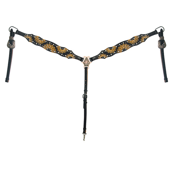 American Darling ADPAF122-HS Western Horse Floral Headstall Genuine Le American Darling ADPAF122-HS Western Horse Floral Headstall Genuine Le