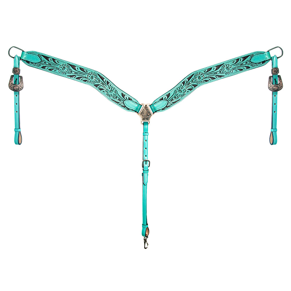 AMERICAN DARLING Western Horse Headstall Breast Collar Set Leather
