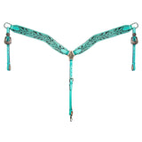 AMERICAN DARLING Western Horse Headstall Breast Collar Set Leather