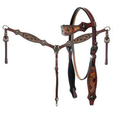 AMERICAN DARLING Western Horse Headstall Breast Collar Set Leather
