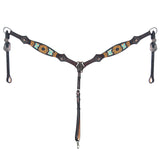 AMERICAN DARLING Western Horse One Ear Headstall Breast Collar Set Leather