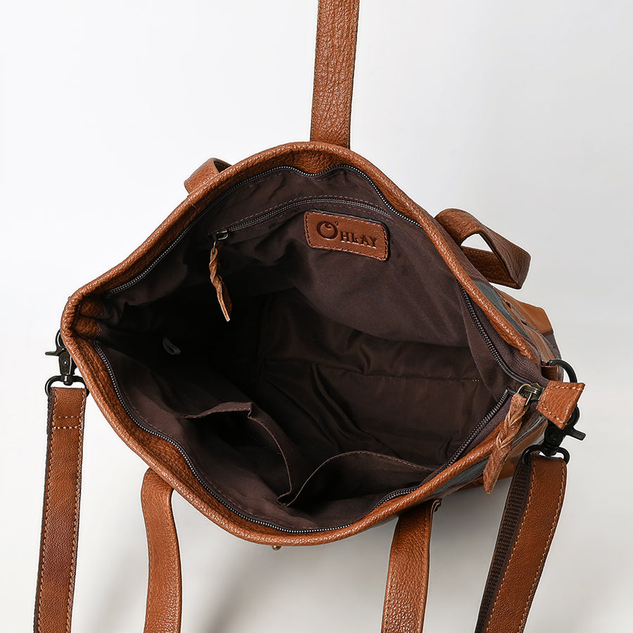 OHLAY Tote Genuine Leather women bag western SKBZ174