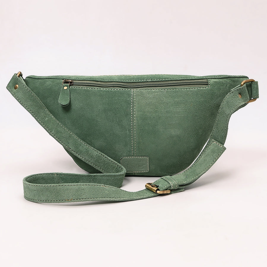 American Darling Genuine Vegetable-Tanned Leather Fanny Pack Crossbody with Western Boot Stitch Embroidery