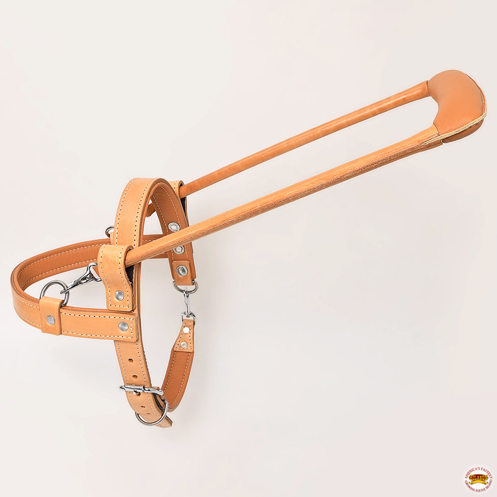 HILASON Guide Dog Harness Brown Padded Genuine Leather with Handle Tan | Adjustable Straps for Training Breathable Therapy