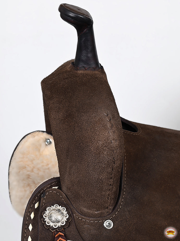 HILASON Flex Tree Western Horse Saddle in American Leather Barrel Trail | for Horses