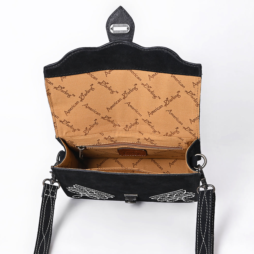 American Darling Crossbody Hand Tooled Genuine Suede Leather Women Bag Western Handbag Purse