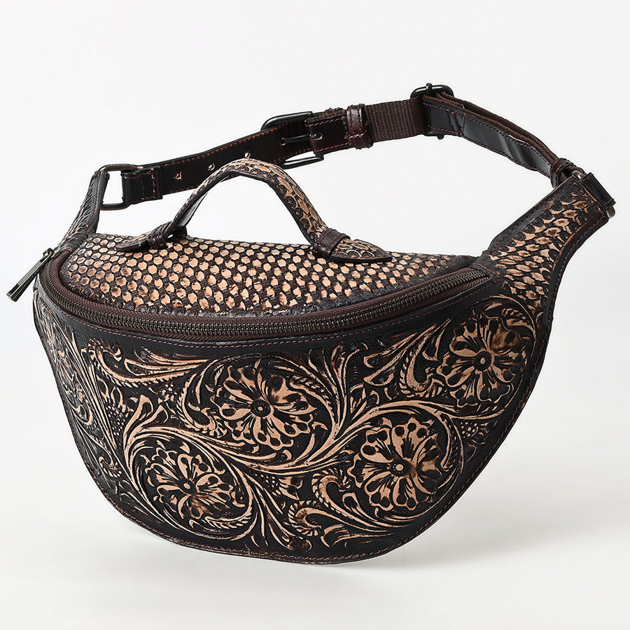 American Darling Fanny Pack Hand Tooled Genuine Western Leather Women Bag Handbag Purse
