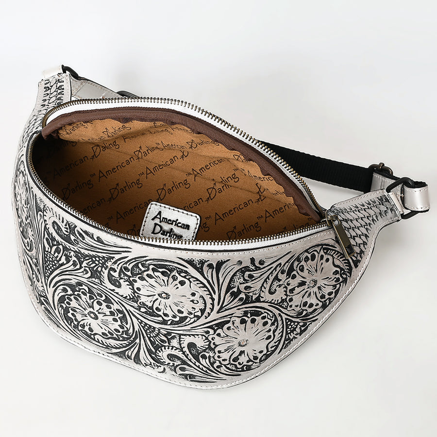 American Darling Fanny Pack Hand Tooled Genuine Western Leather Women Bag Handbag Purse