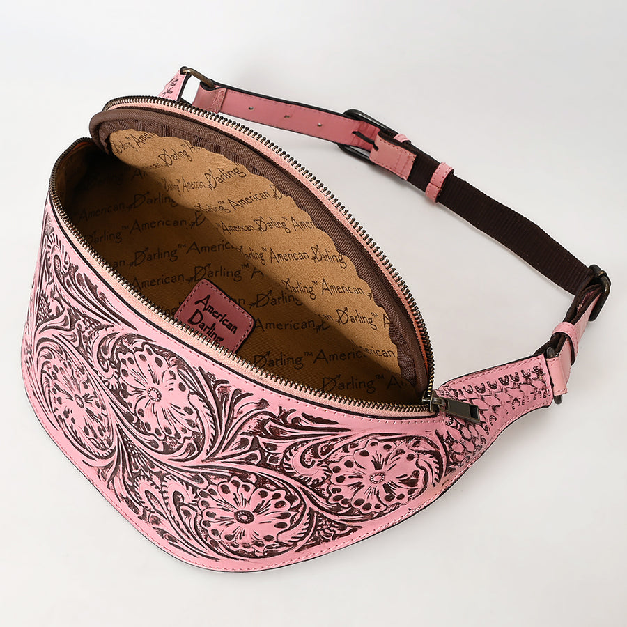American Darling Fanny Pack Hand Tooled Genuine Western Leather Women Bag Handbag Purse