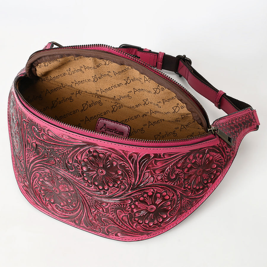 American Darling Fanny Pack Hand Tooled Genuine Western Leather Women Bag Handbag Purse
