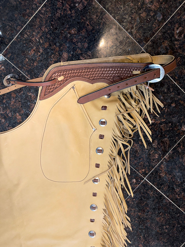 K Bar J Leather Company Cowboy Puncher Versality Vintage Riding Rodeo Chaps