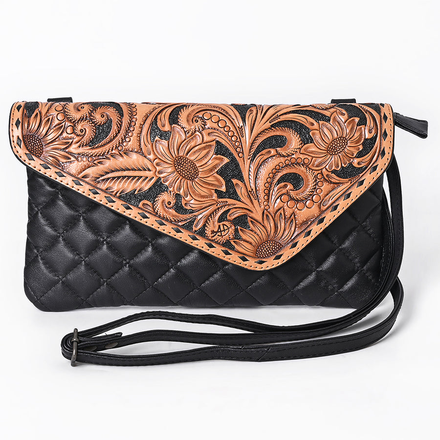 American Darling Wallet Genuine Western Leather Women Bag | Handbag Purse Hand Tooled Travel Jewelry Case