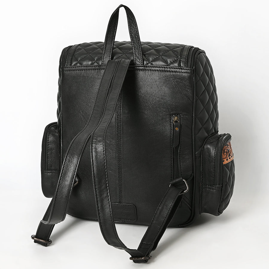 American Darling Genuine Leather Hand-Tooled Floral Quilted Backpack Bag Travel Purse with YKK Zipper