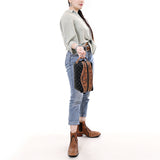 American Darling Toiletry Hand Tooled Genuine Western Leather Women Bag