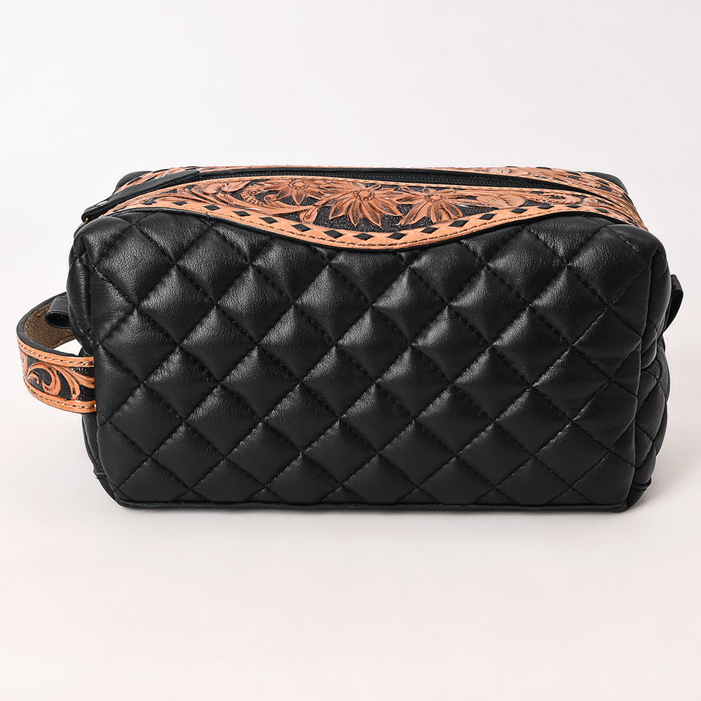 American Darling Toiletry Hand Tooled Genuine Western Leather Women Bag