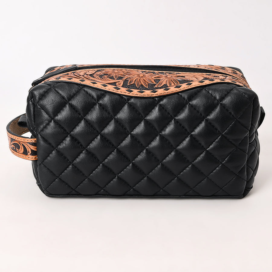 American Darling Toiletry Hand Tooled Genuine Leather Western Women Bag Handbag | Purse for