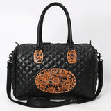 American Darling ADBG1681 Briefcase Hand Tooled Genuine Leather women bag western Handbag Purse